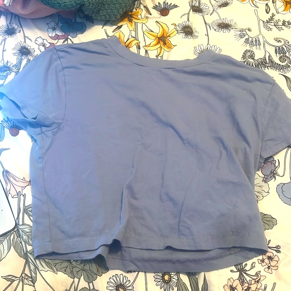Aeropostale blue/grey cropped t-shirt